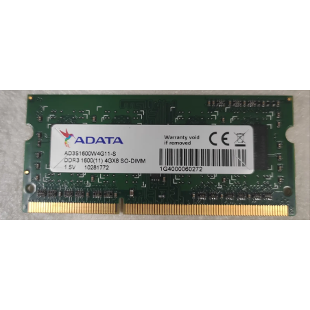 ADATADDR3 1600(11) 4GBX8 SO-DIMM4GB